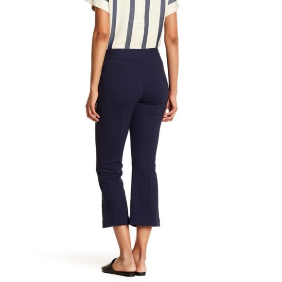 Grey Jason Wu Navy Cropped Flare Leg Pants - Picture 2 of 8
